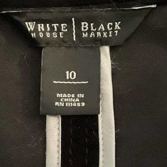 WHBM Velvet Military Jacket Black Blazer White House Black Market Jacket Peplum - Picture 5 of 9